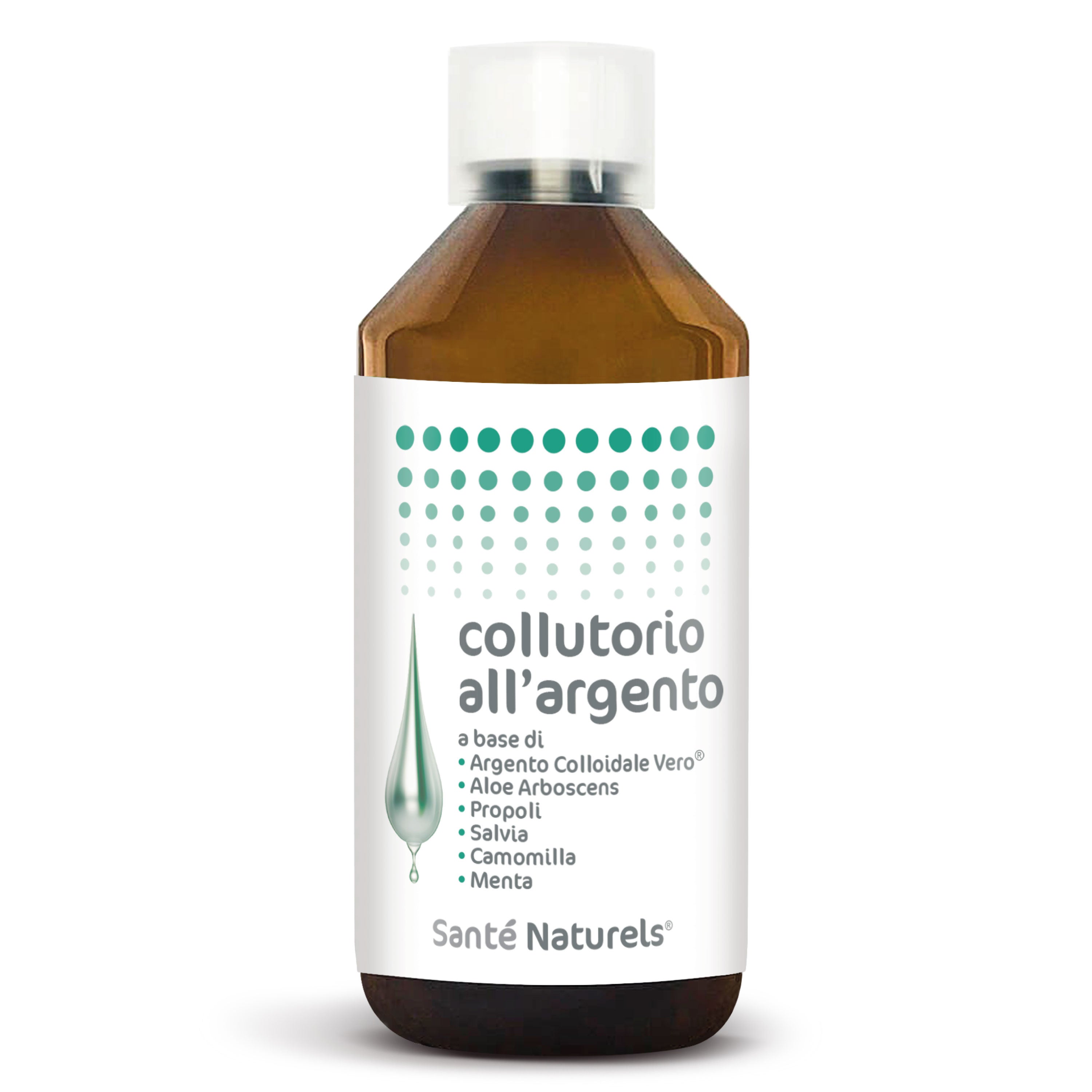 Collutorio con Argento Colloidale, AloeArborescens, Propoli, Camomilla, Malva, Menta 250 ml