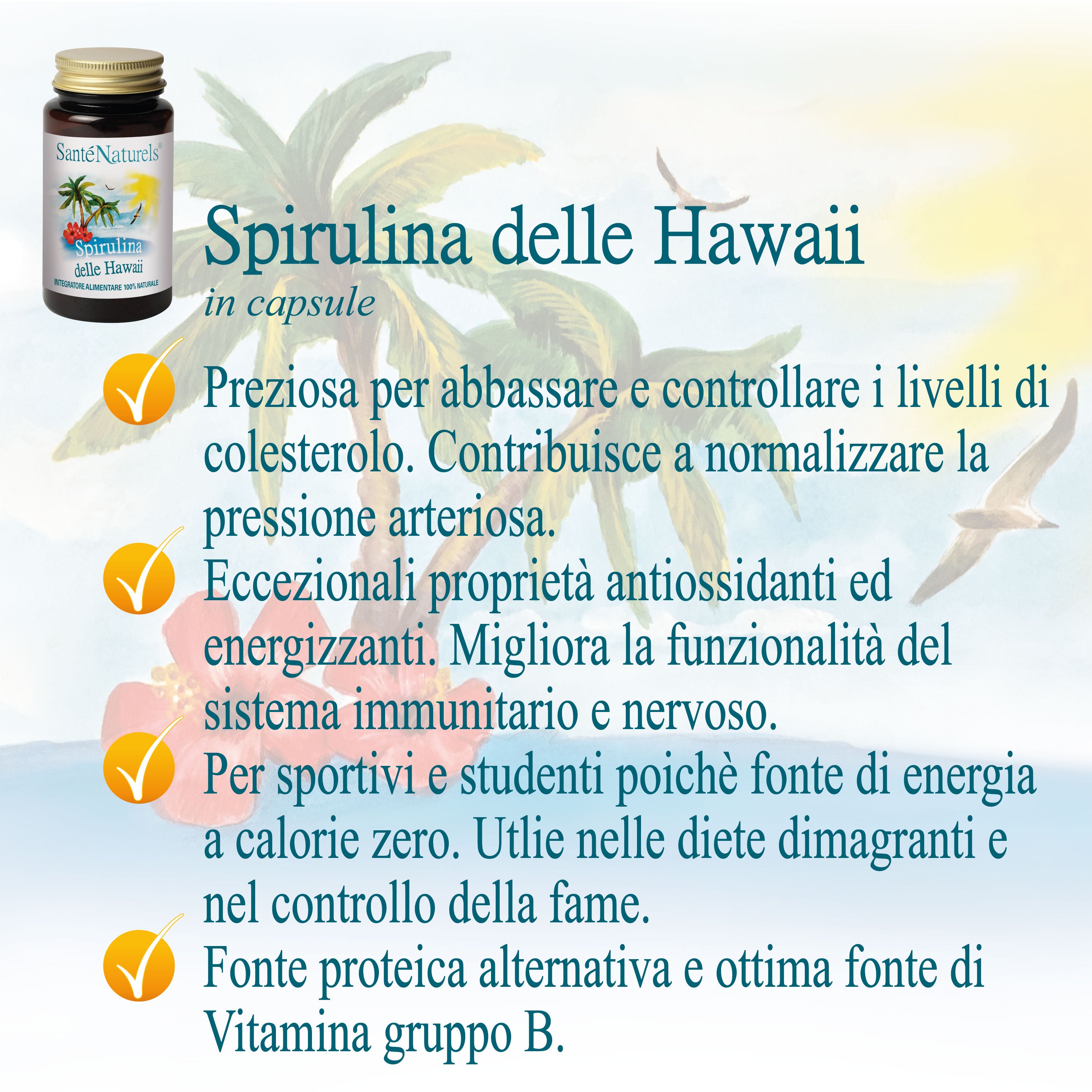Spirulina delle Hawaii – Integratore Naturale Completo | 200 Compresse da 500 mg