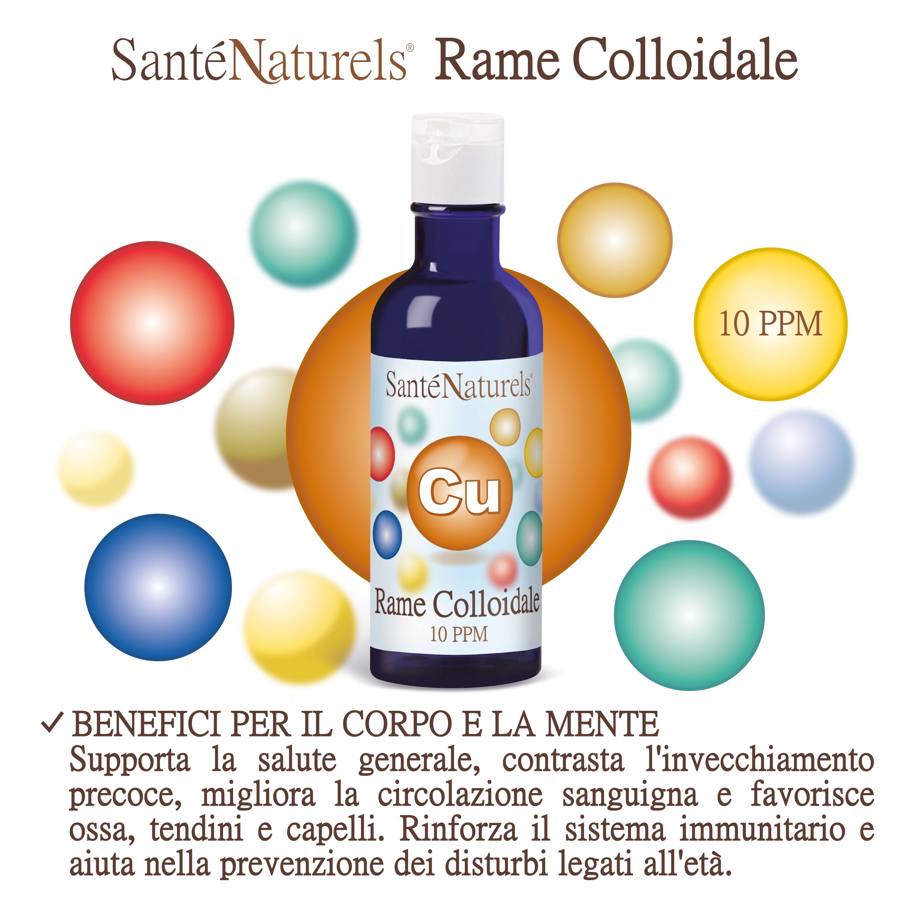 Rame Colloidale Vero® 10 ppm – Oligoelemento Particellare ad Alta Purezza