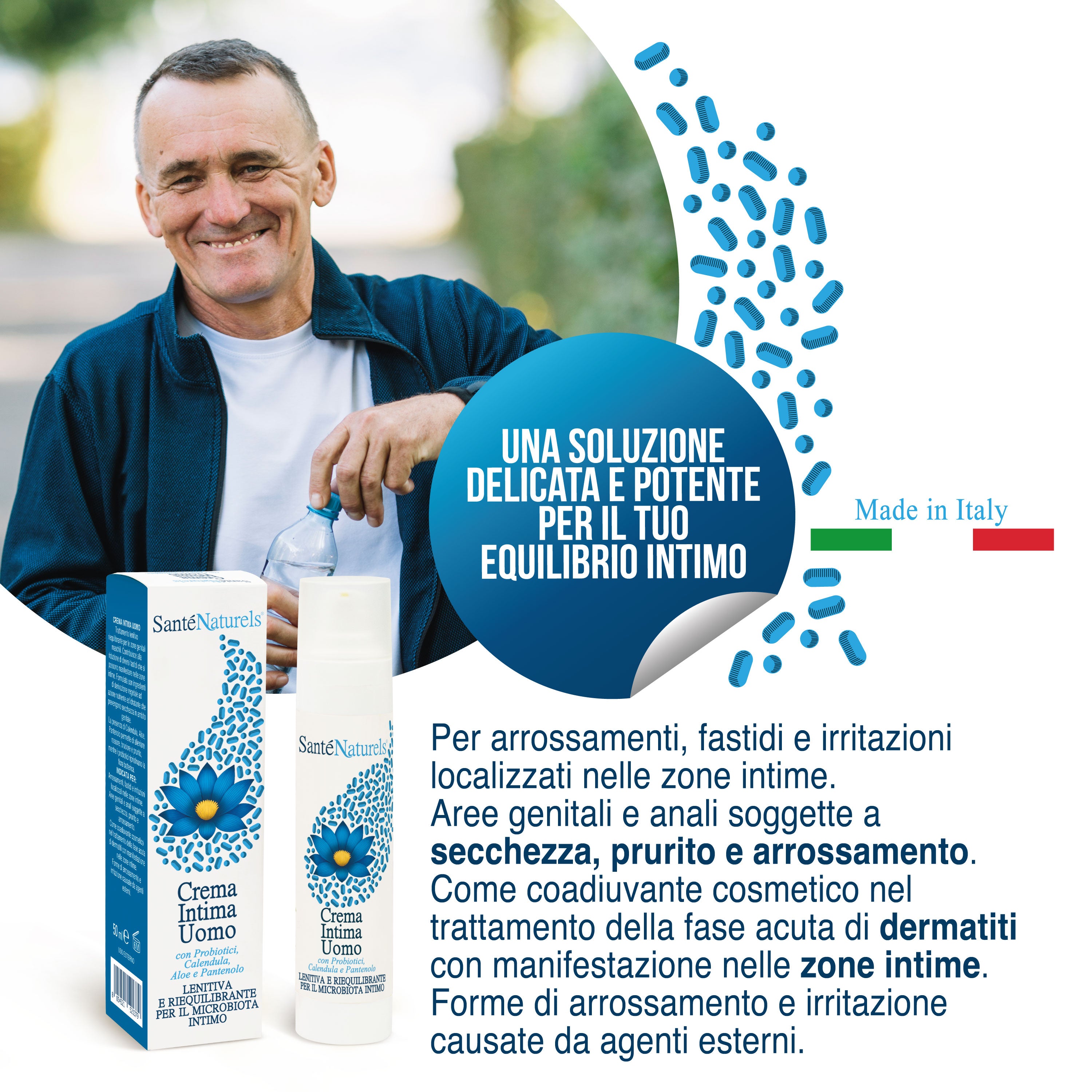Crema Intima Uomo Lenitiva con Probiotici e Attivi Naturali