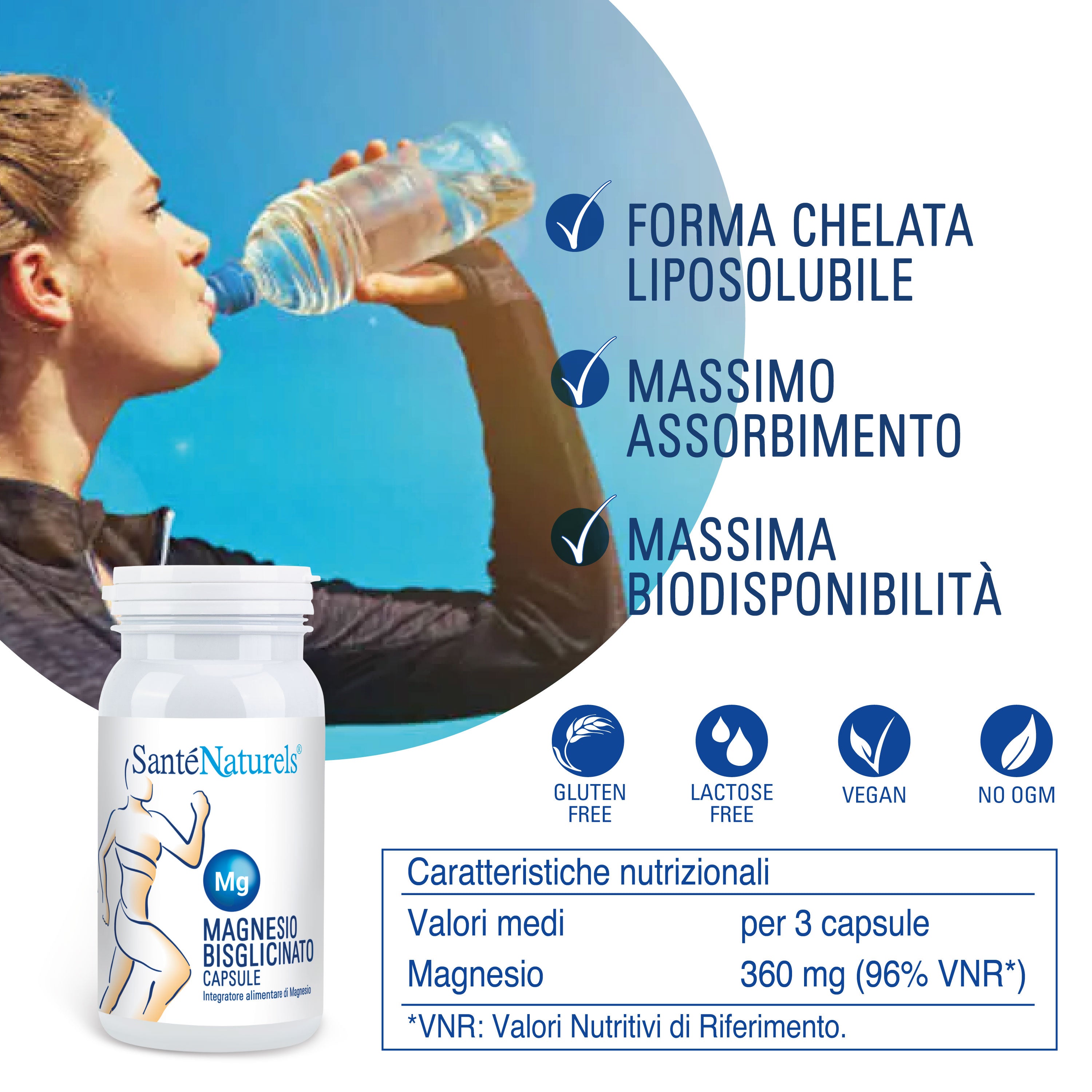Magnesio Bisglicinato Chelato ad Alta Biodisponibilità – 250 Capsule