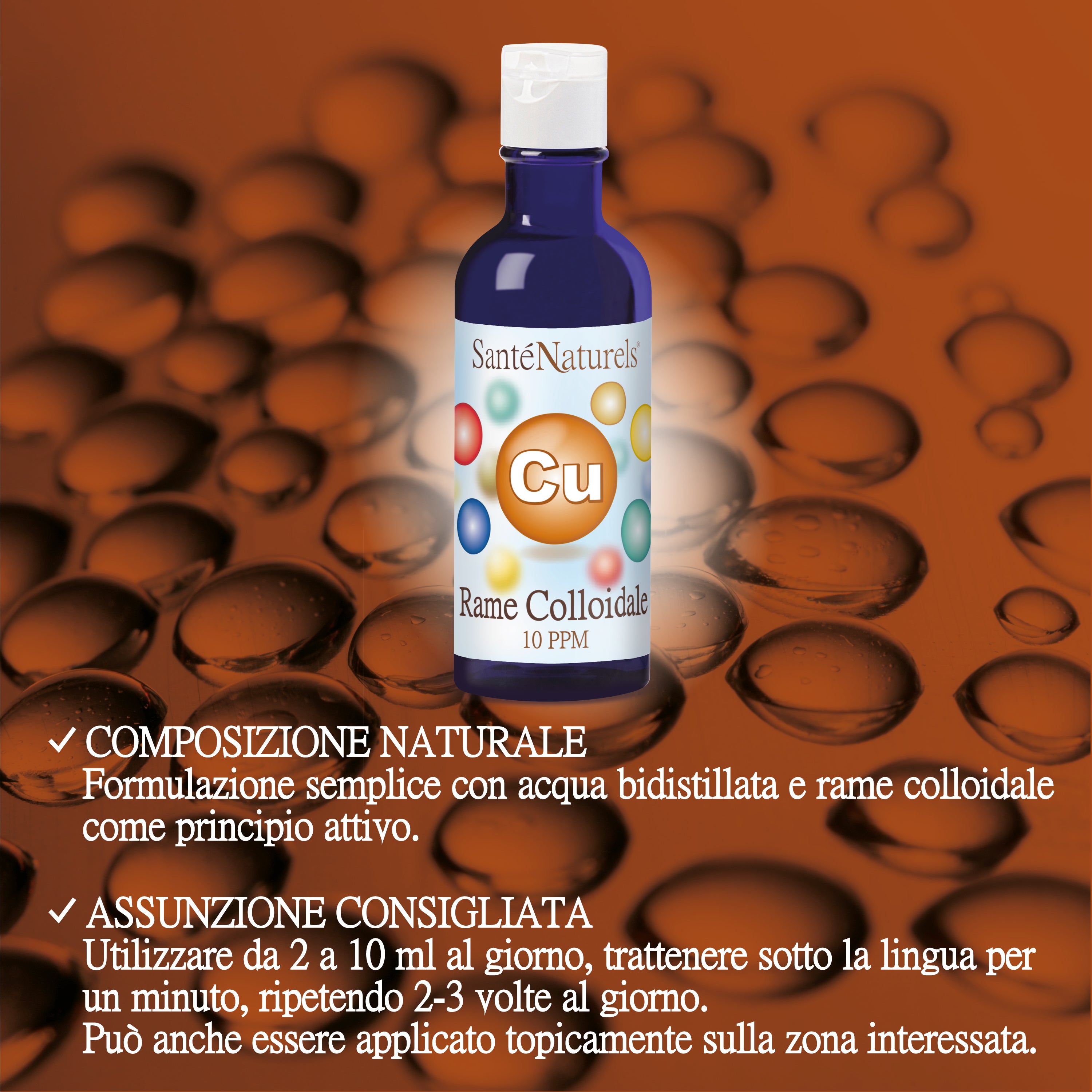Rame Colloidale Vero® 10 ppm – Oligoelemento Particellare ad Alta Purezza