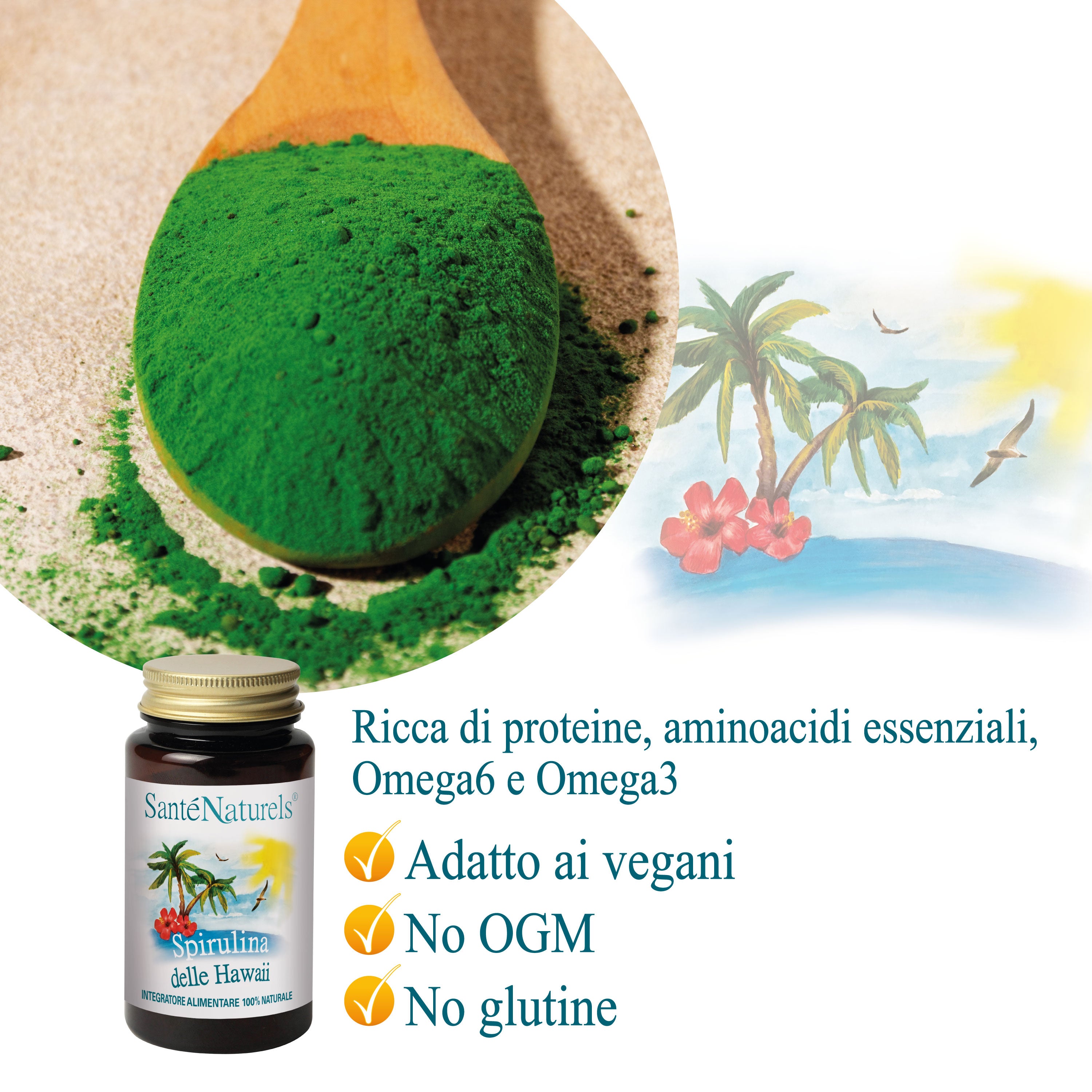 Spirulina delle Hawaii – Integratore Naturale Completo | 200 Compresse da 500 mg