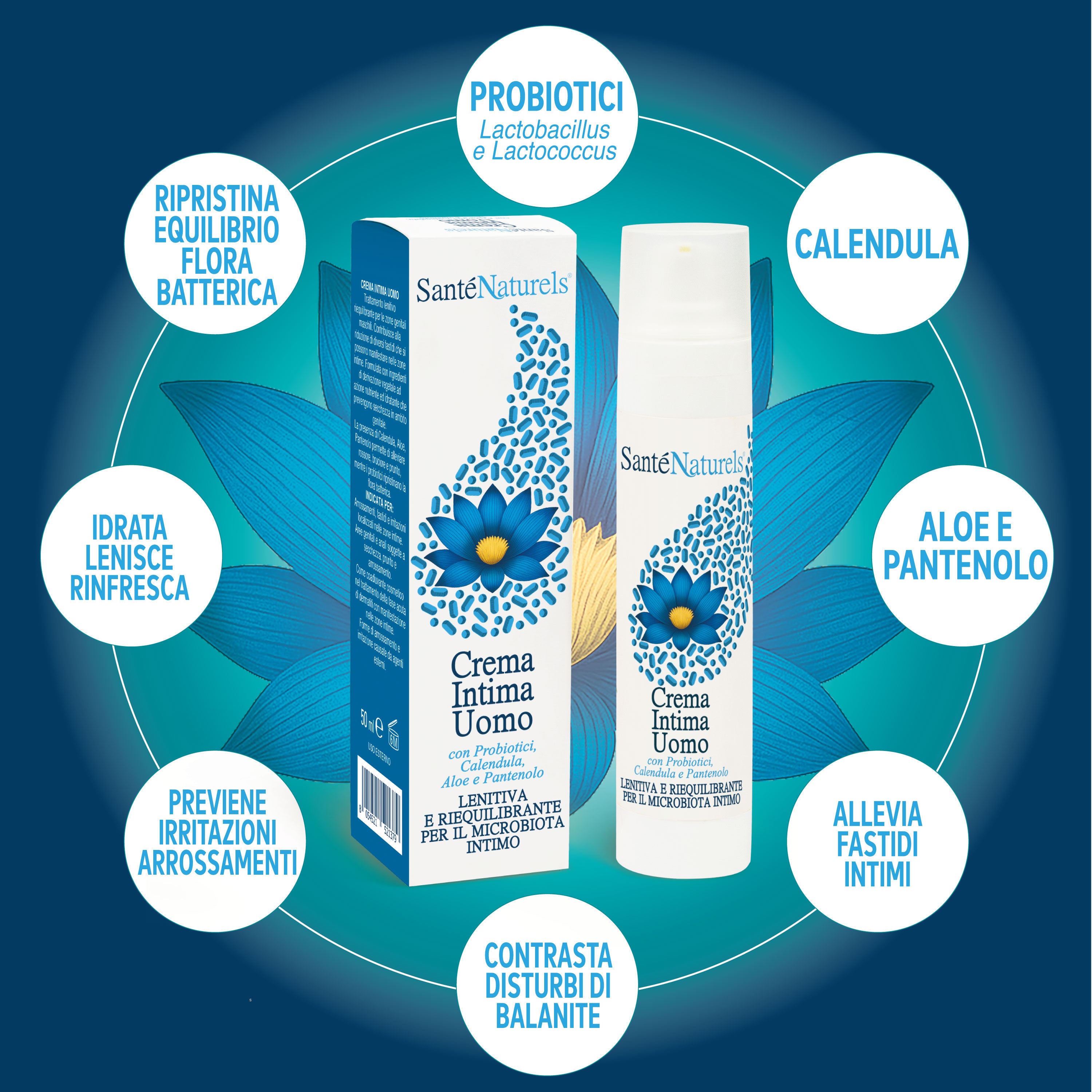 Crema Intima Uomo Lenitiva con Probiotici e Attivi Naturali