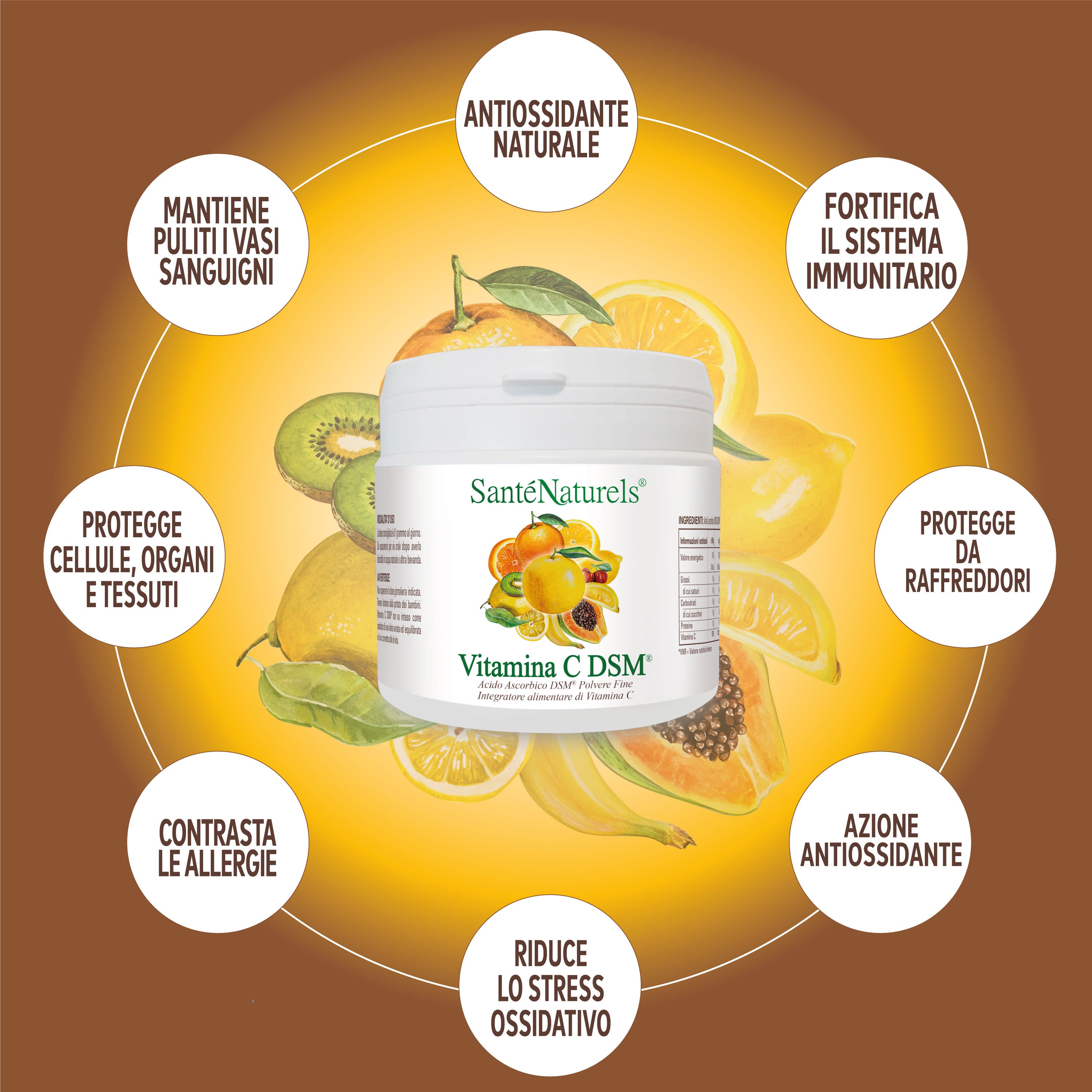 Vitamina C DSM® Polvere Produzione Europea – Acido Ascorbico (250 g / 500 g)