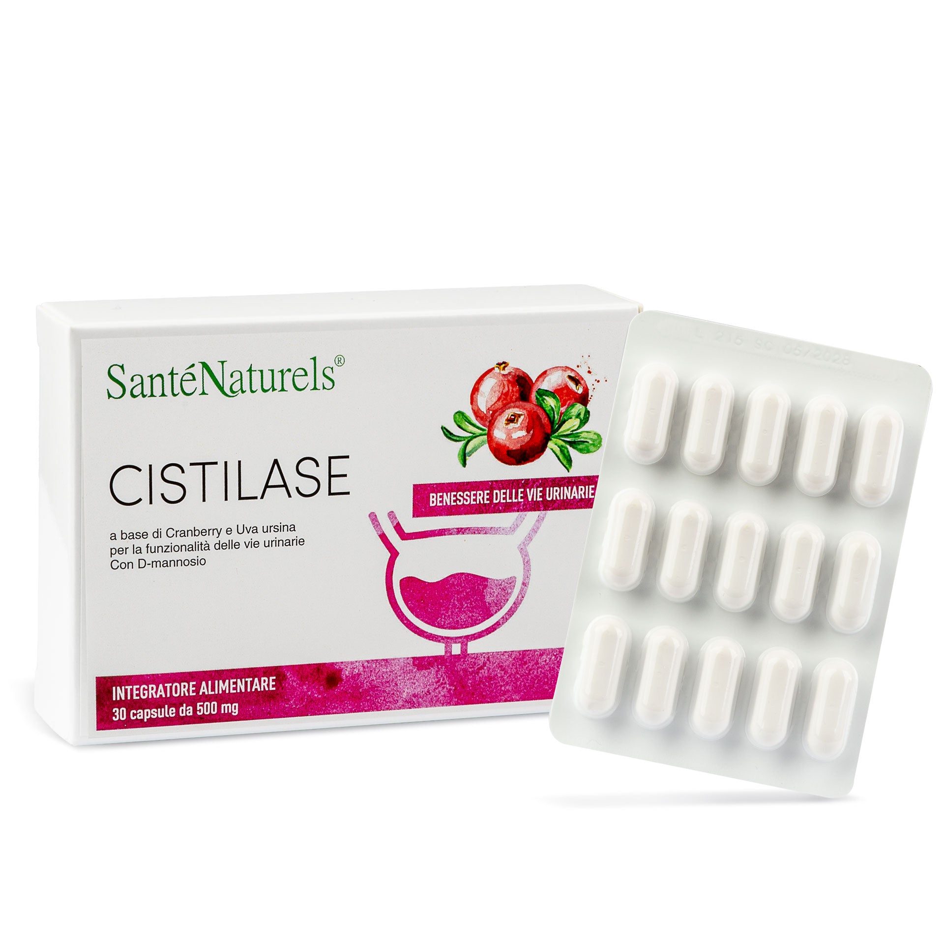 Cistilase 30 Capsule – Integratore per il Benessere delle Vie Urinarie con D-Mannosio, Cranberry e Uva Ursina