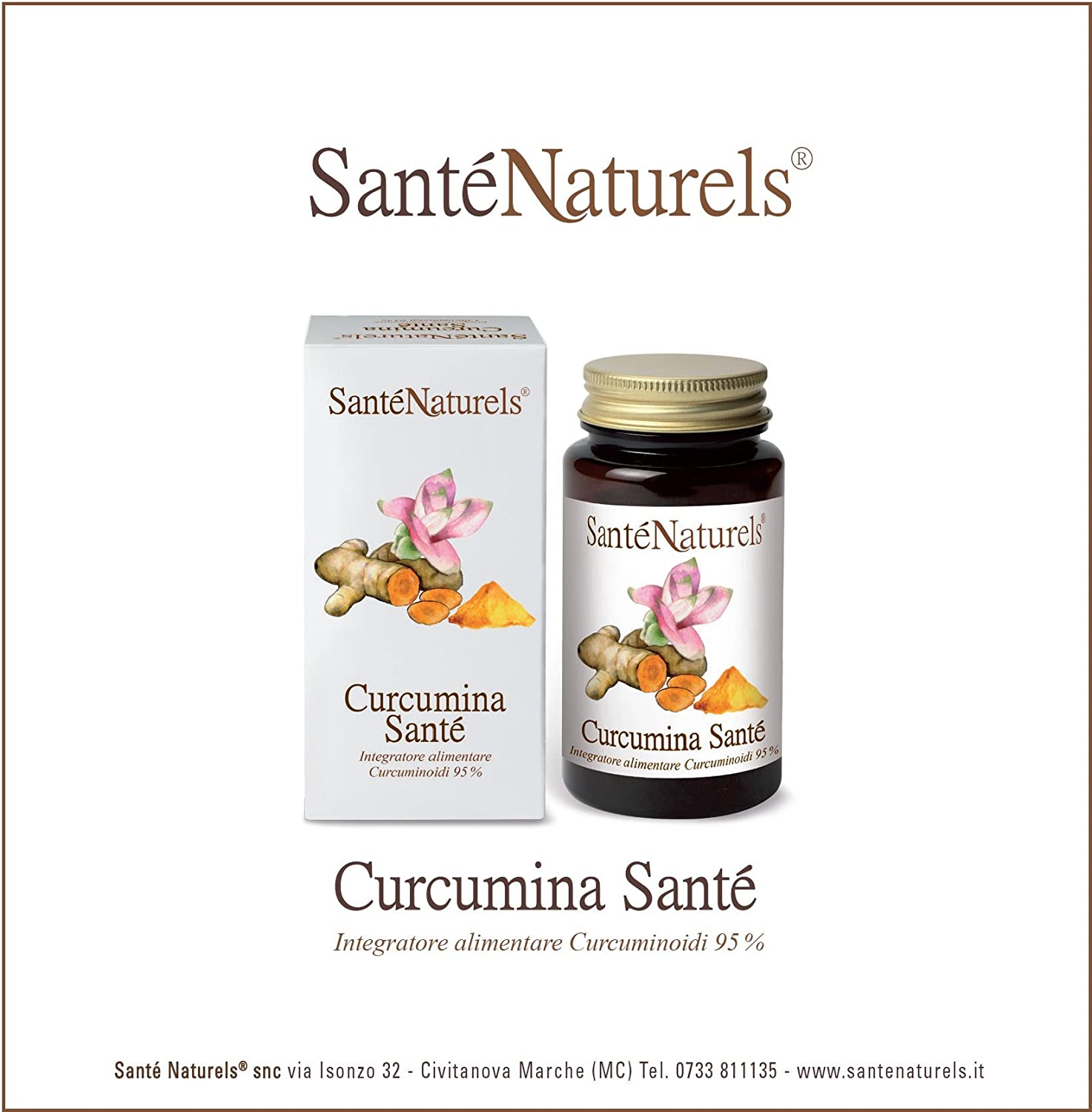 Santé Naturels Pura Curcumina - 90 cápsulas 450mg. Solo ingrediente activo