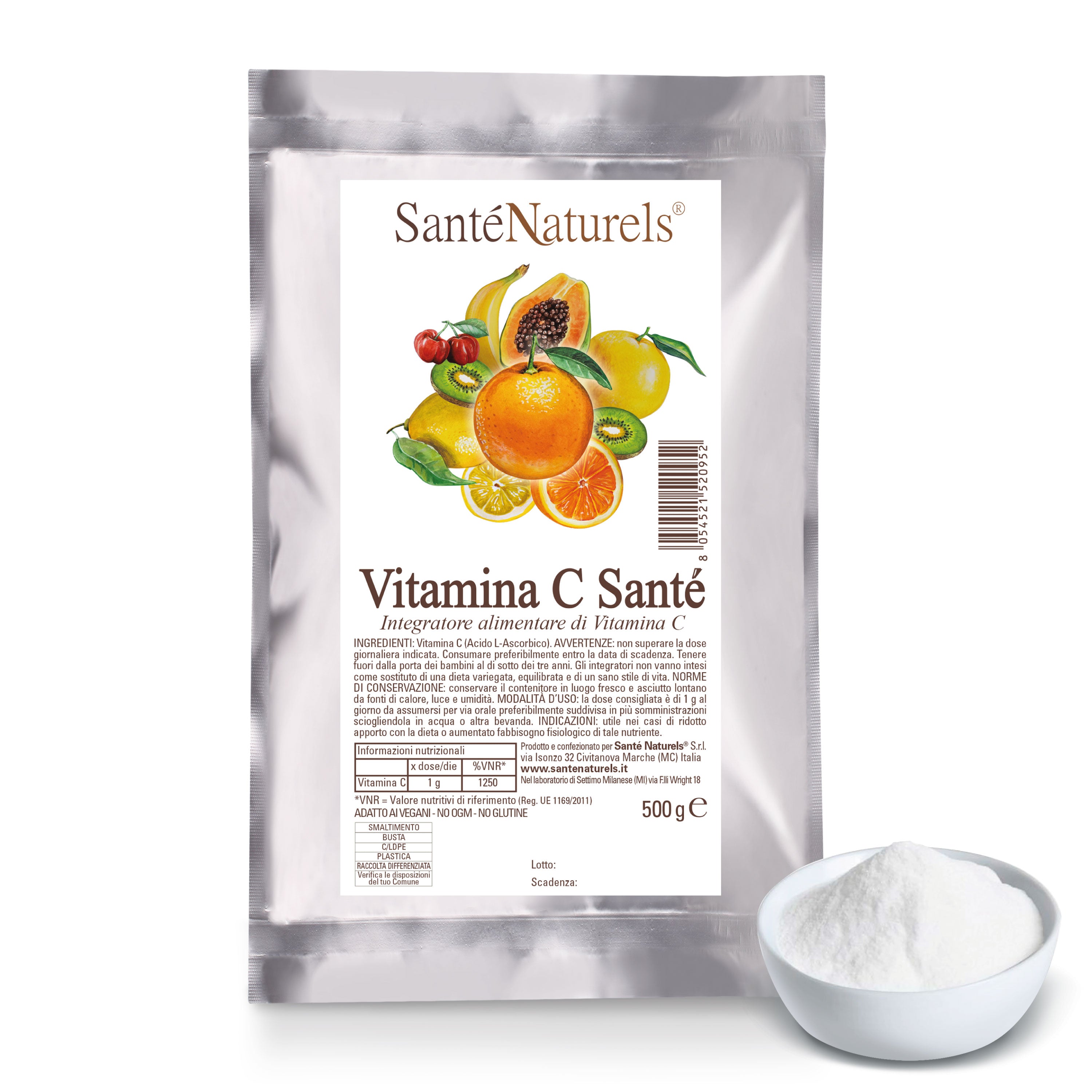 Vitamina C Acido Ascorbico Purissimo – Polvere Idrosolubile | 500 g o 1 kg