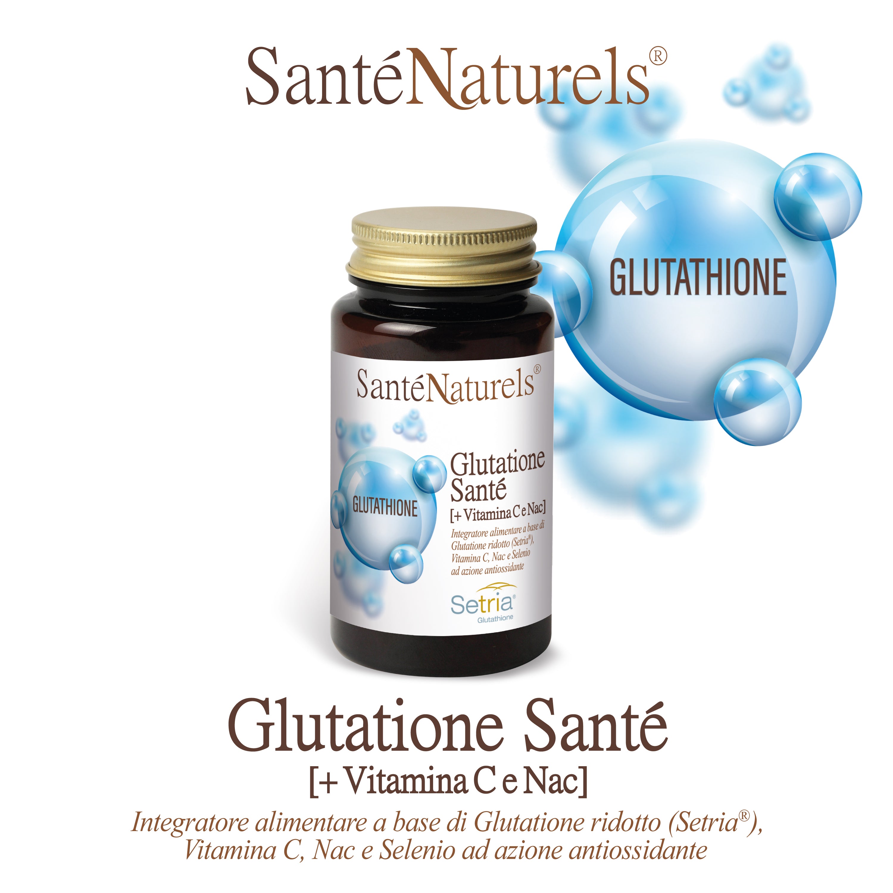 Glutatione Santé (Setria®) + Vitamina C e NAC – 60 Capsule da 450 mg