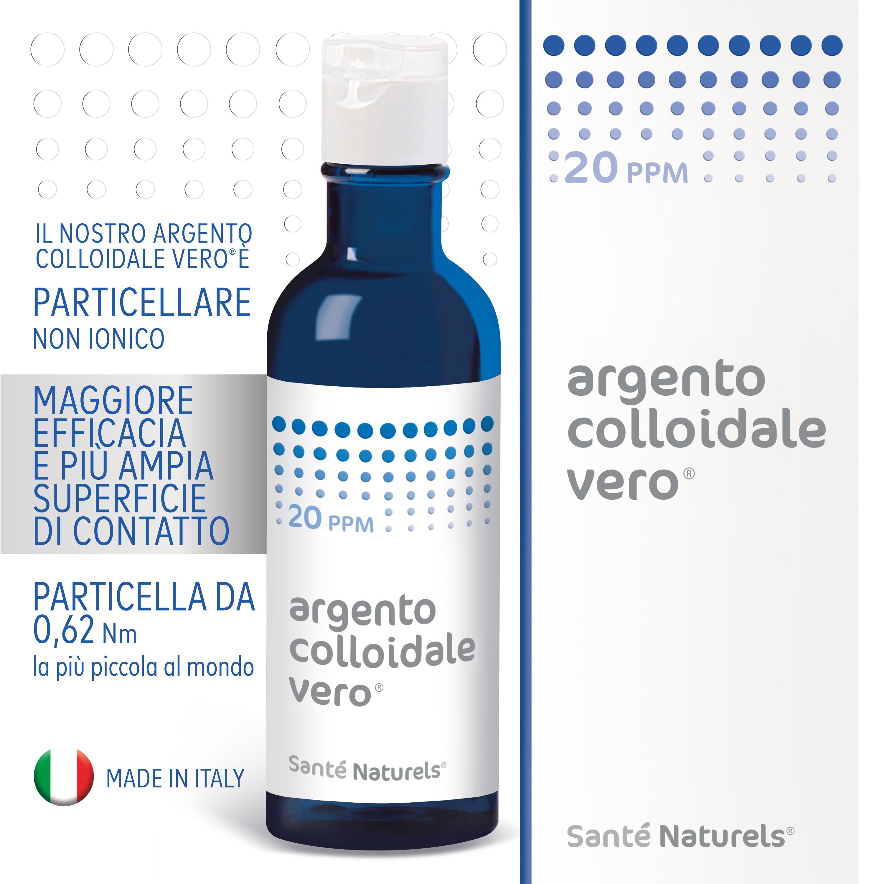 Argento Colloidale Particellare ad Alta Purezza – 10 e 20 ppm