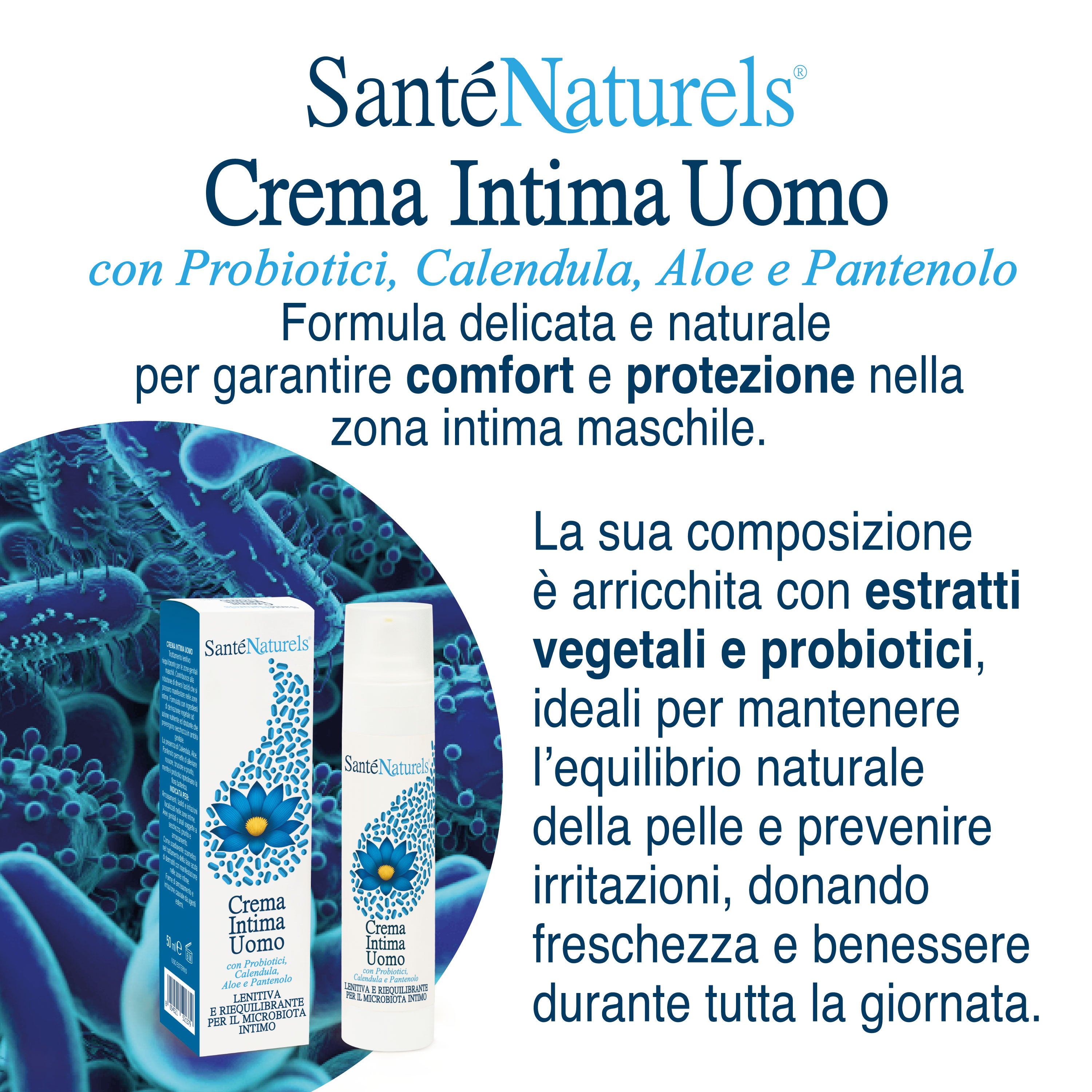 Crema Intima Uomo Lenitiva con Probiotici e Attivi Naturali
