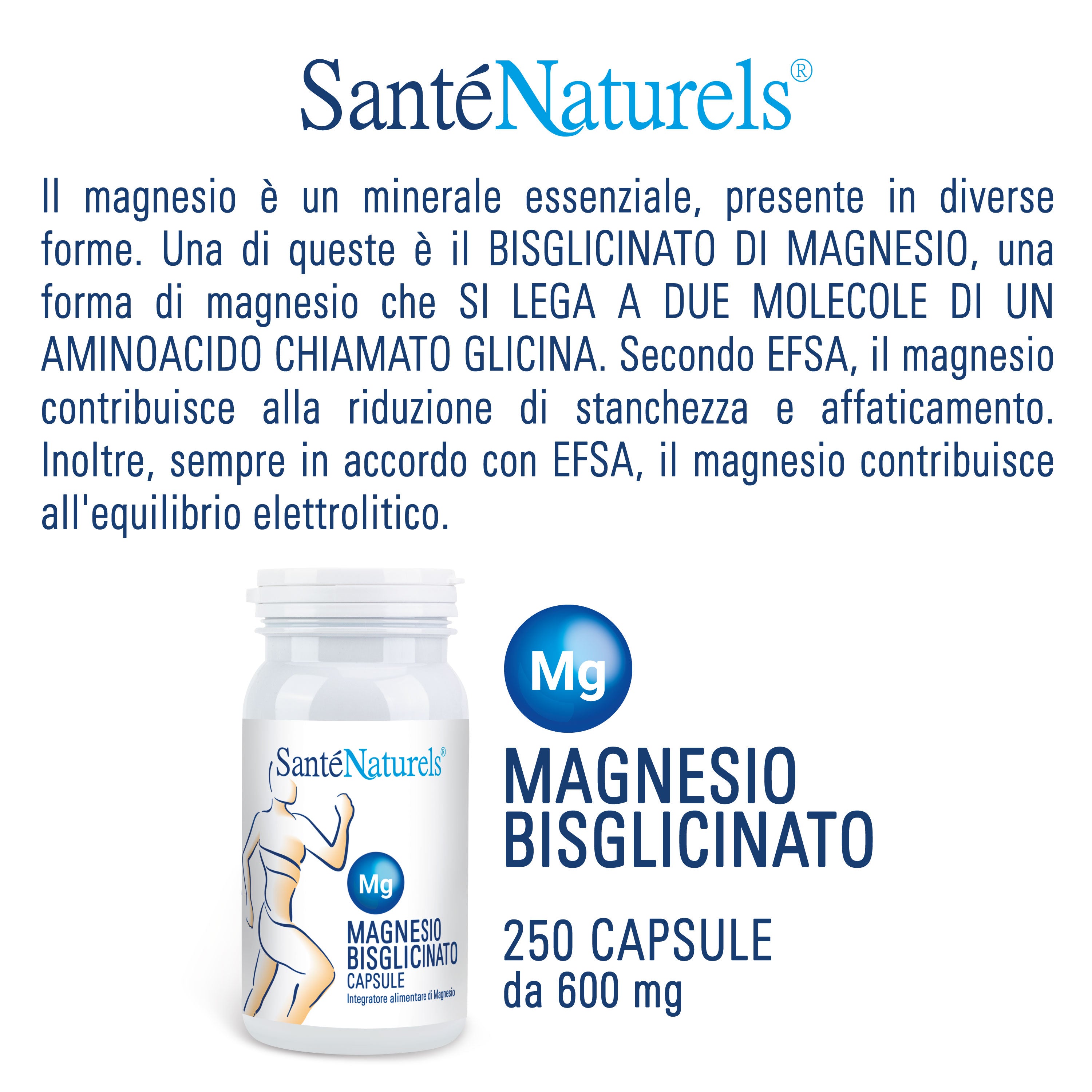 Magnesio Bisglicinato Chelato ad Alta Biodisponibilità – 250 Capsule
