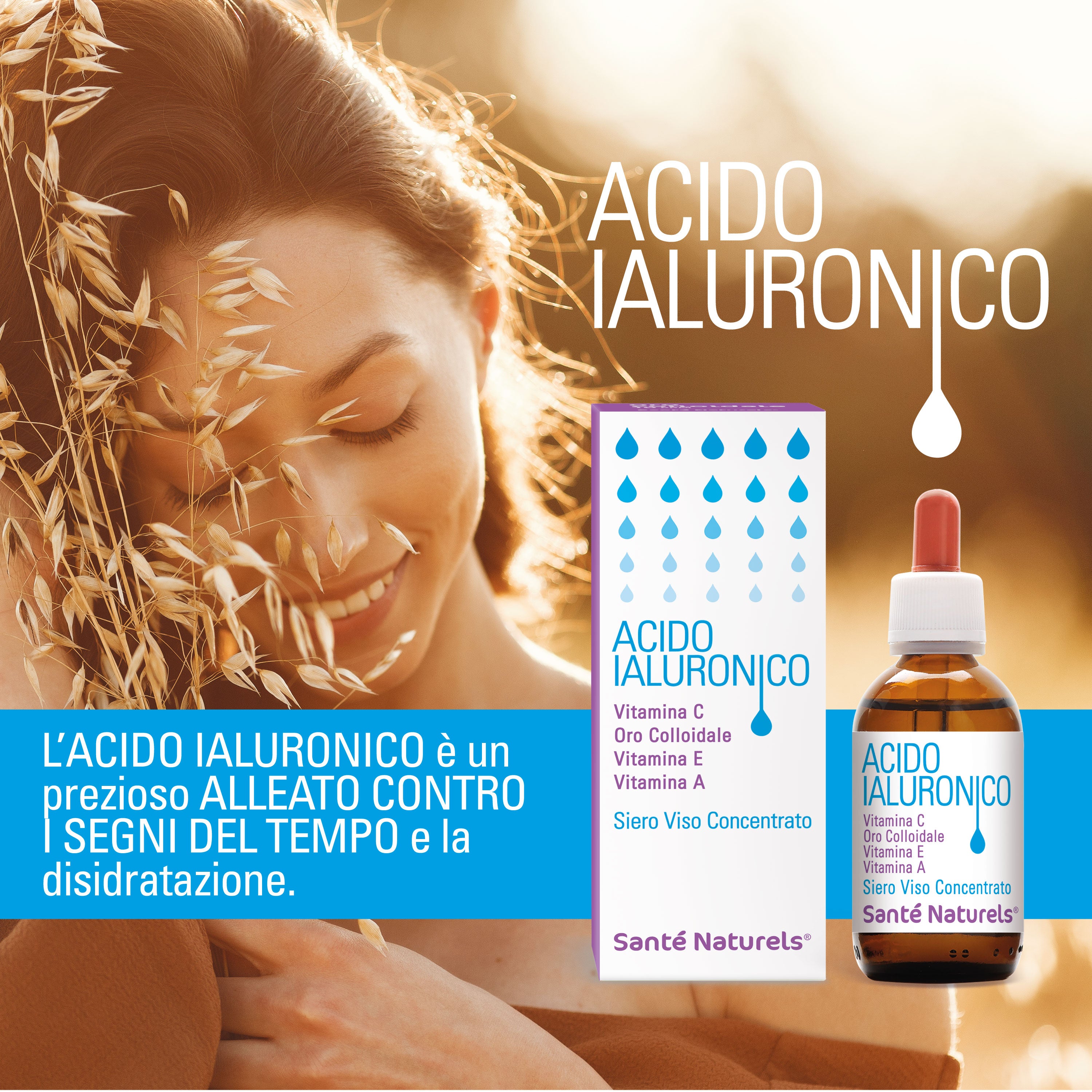 Ácido Hialurónico en Oro Coloidal con Vitamina C, E, A 30 ml 