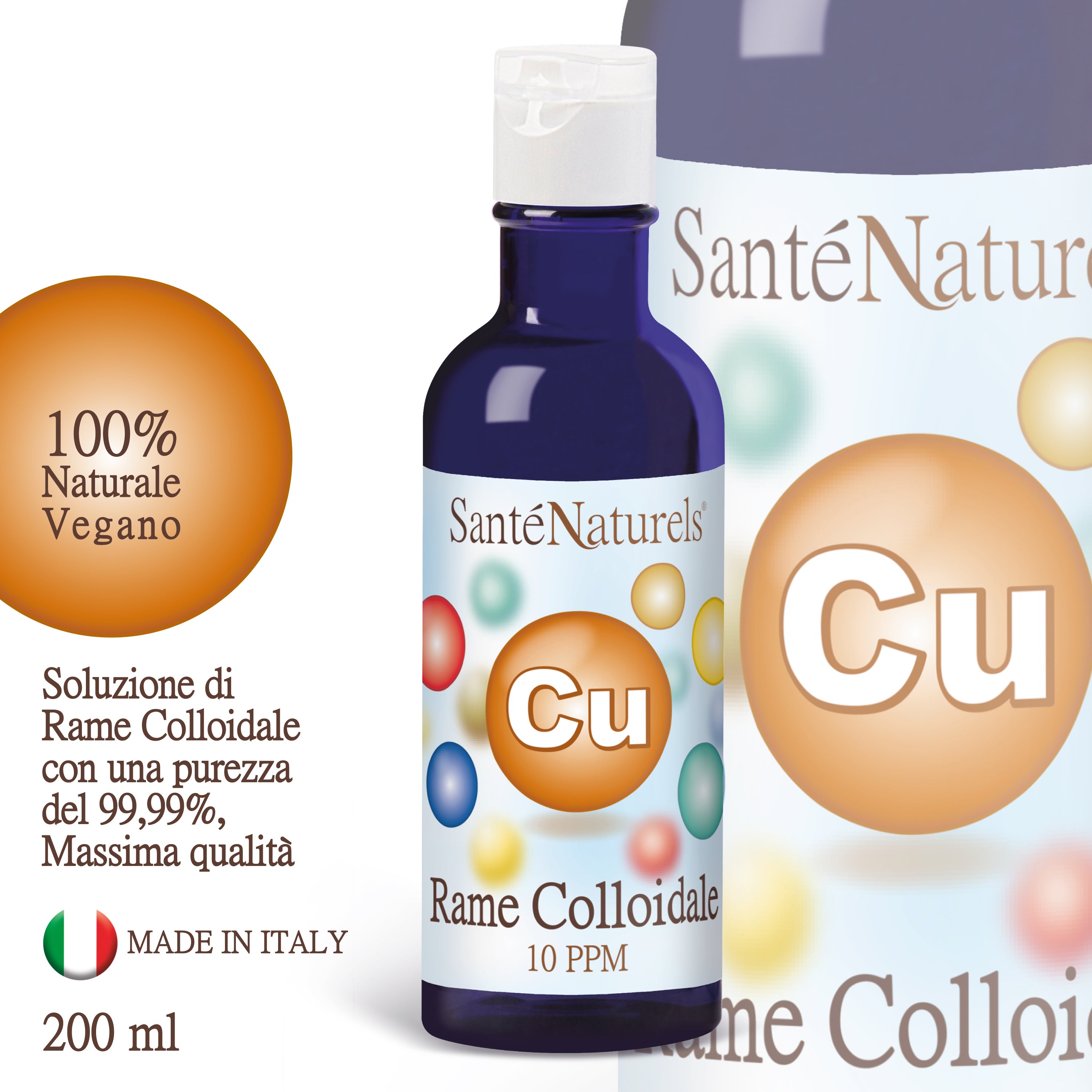 Rame Colloidale Vero® 10 ppm – Oligoelemento Particellare ad Alta Purezza