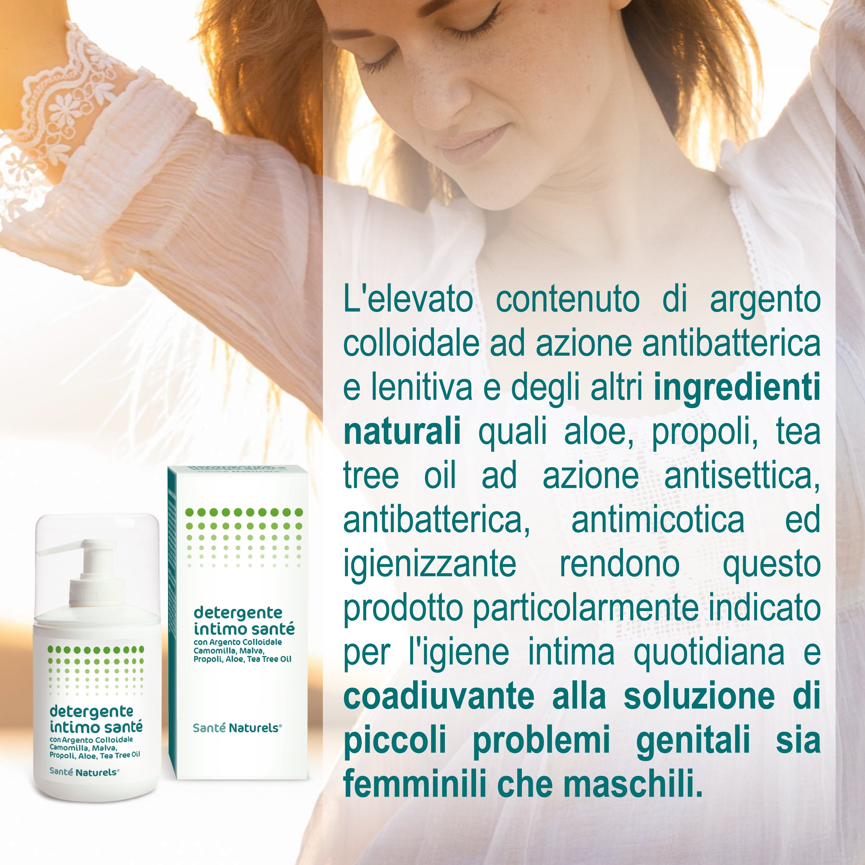 Limpiador íntimo con Vero® Plata Coloidal, Manzanilla, Malva, Propóleo, Aloe, Aceite de árbol de té