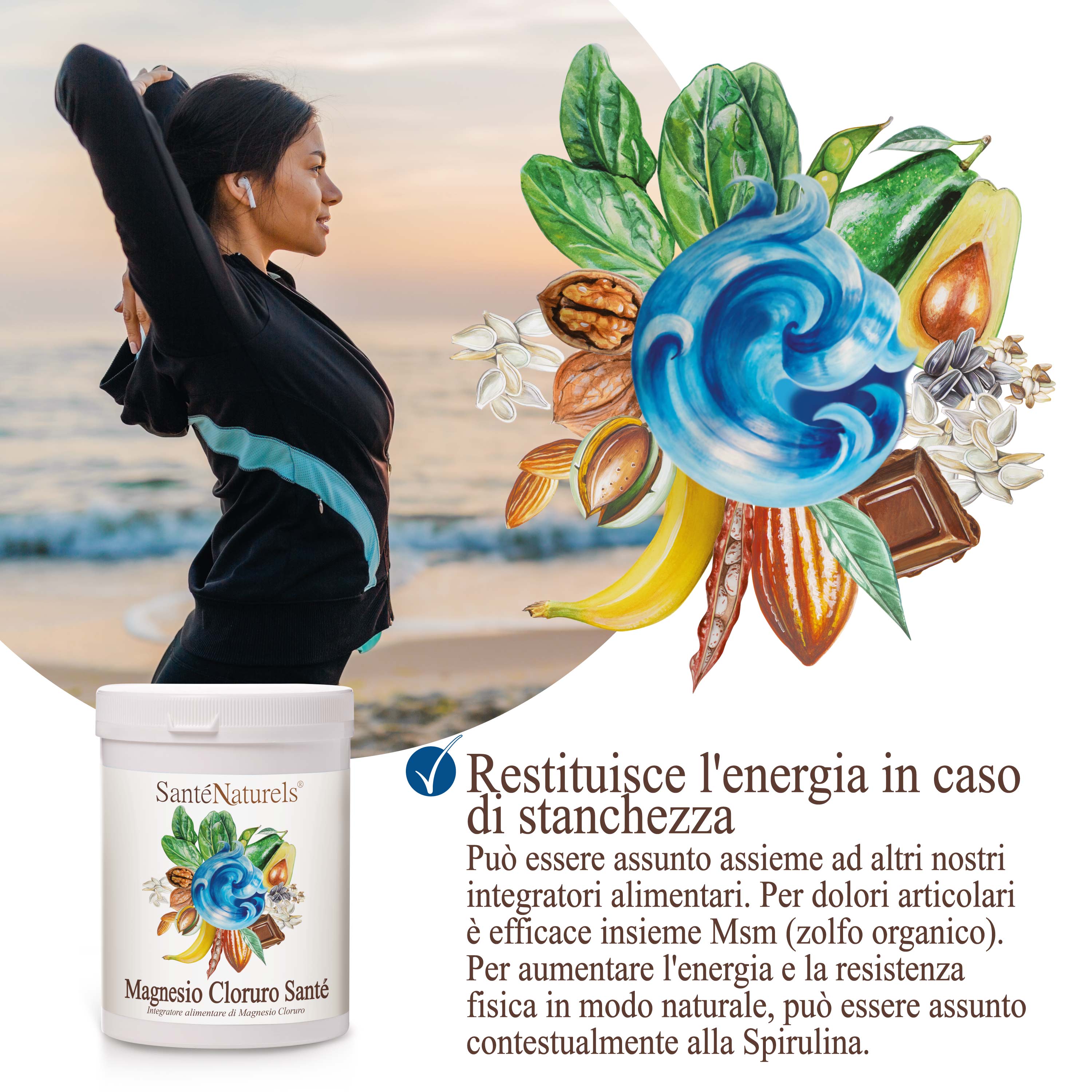 Cloruro de magnesio para metabolismo, músculos, sistema nervioso, huesos 1 kg