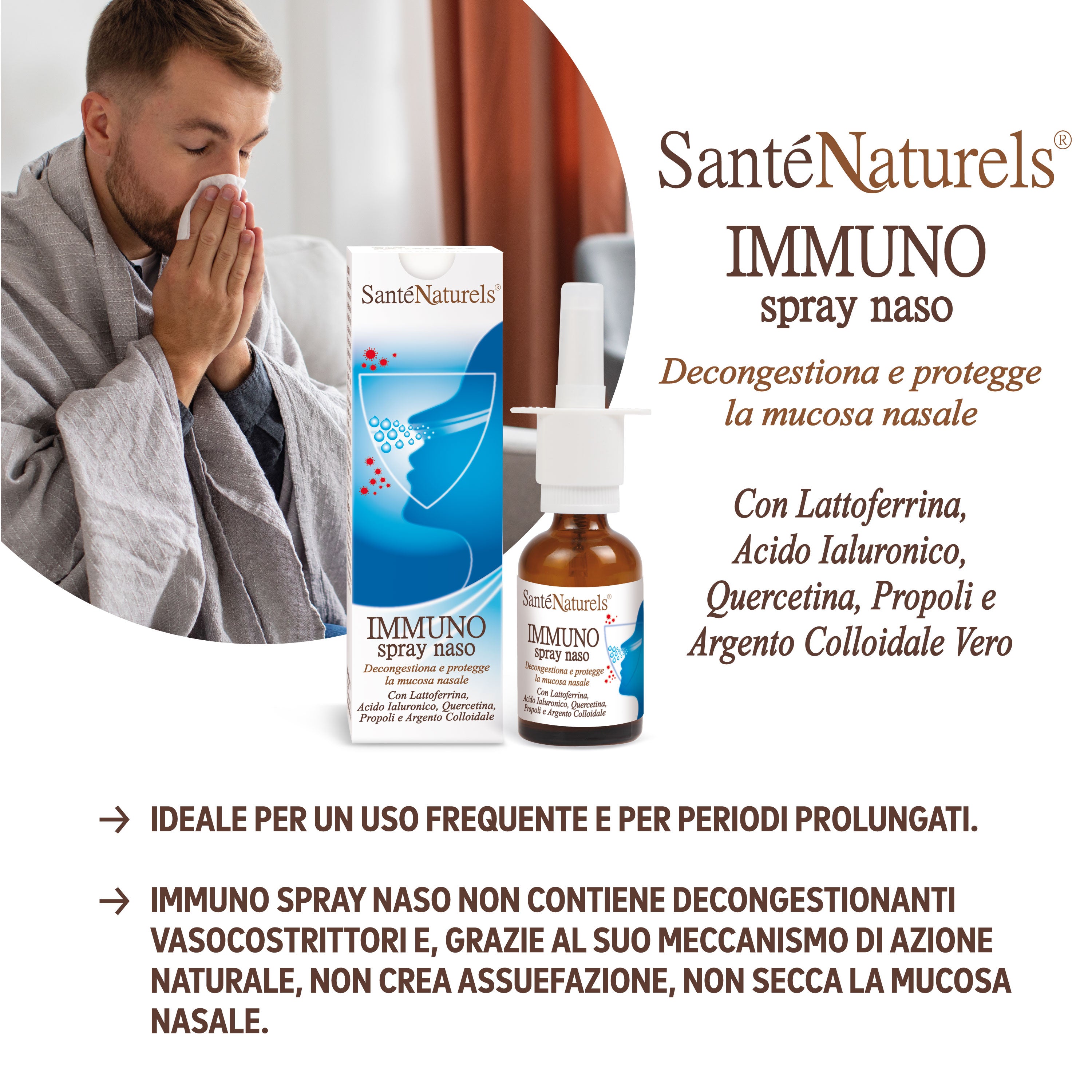 Immuno Spray Nose with Hyaluronic Acid, Lactoferrin, Quercetin, Propolis, Colloidal Silver, Aloe 30 ml