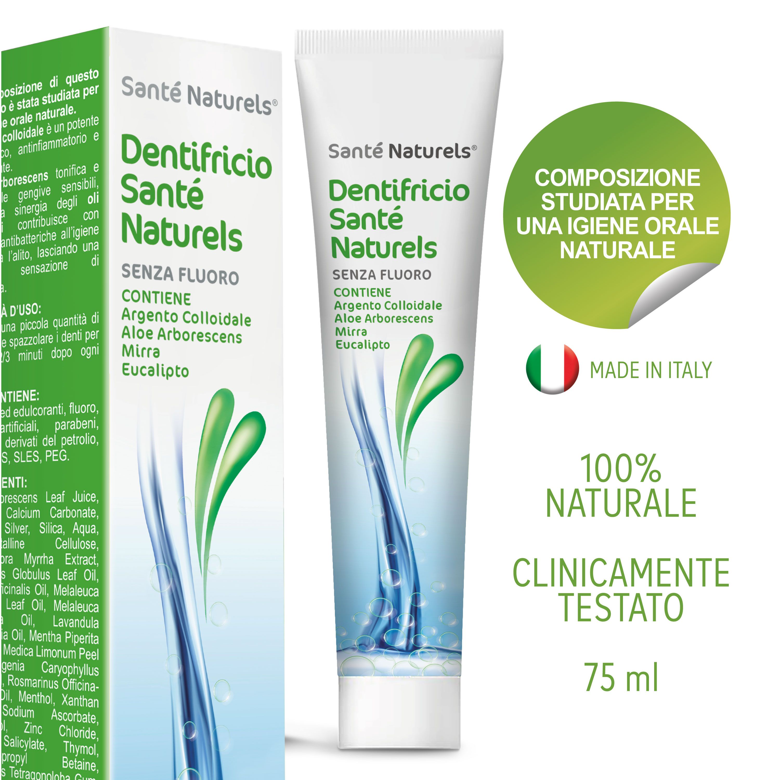 Vero® Pasta de dientes de plata coloidal Aloe arborescens, mirra, eucalipto sin flúor.