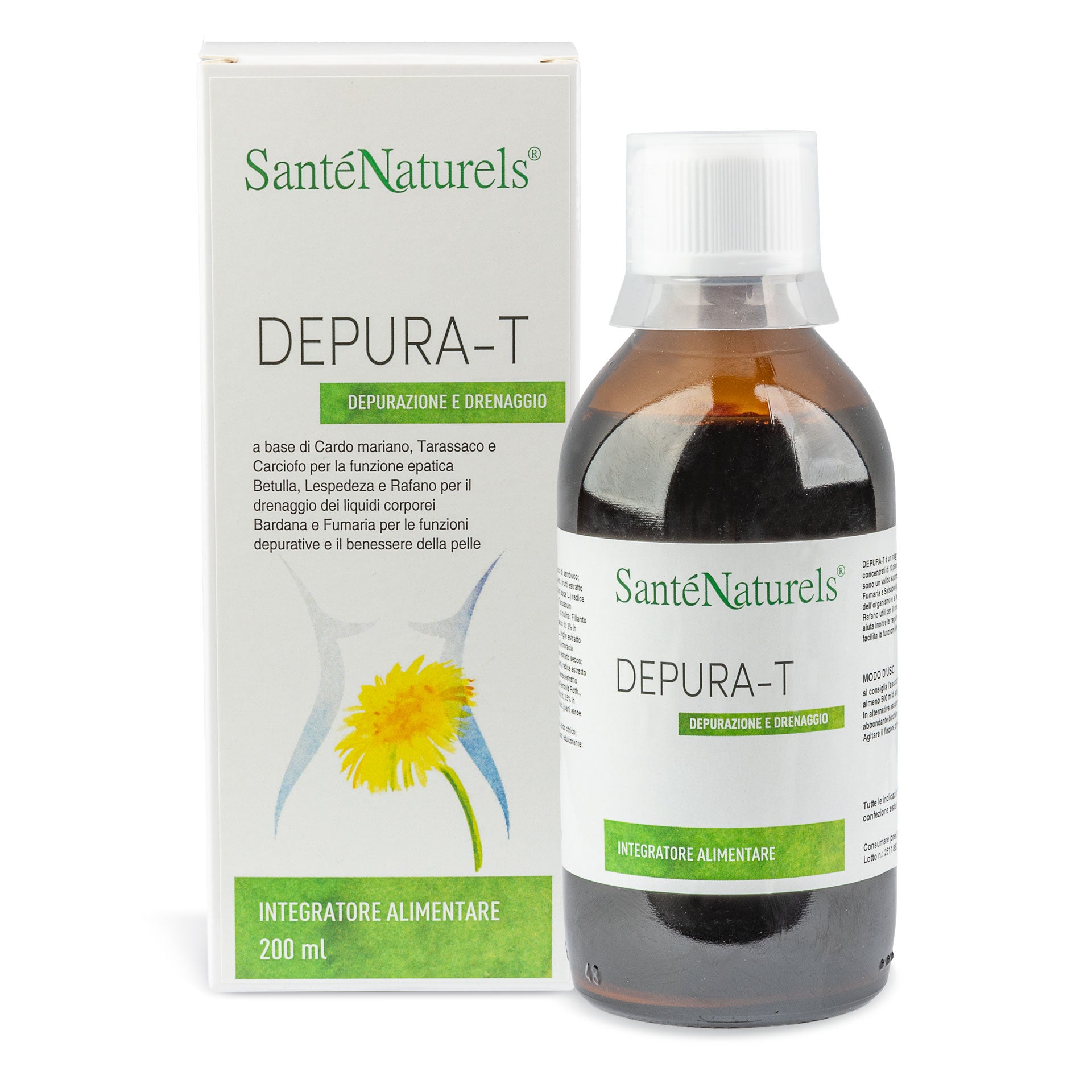 Depura-T 200 ml – Integratore Depurativo Liquido con Cardo Mariano, Tarassaco e Carciofo