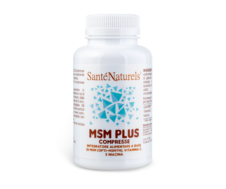 MSM Plus Comprimidos con Vitamina C y Niacina: Huesos, dientes, cabello, uñas, dolores musculares, artritis, artrosis
